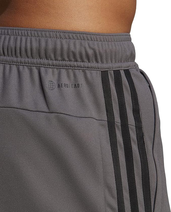 Adidas Men's Essentials Piqué 3-Stripes Training Shorts, Grey Five/Black, M