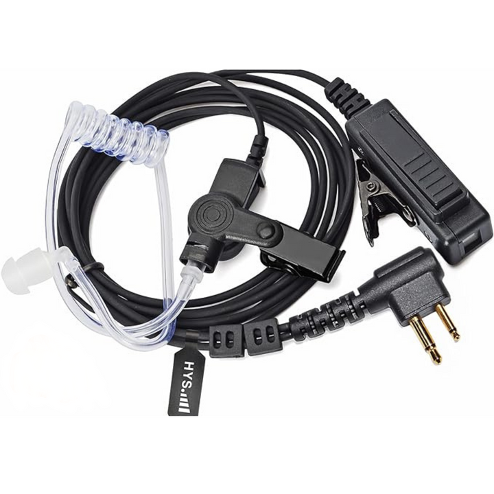 HYS Covert Acoustic Tube Security Bodyguard Earpiece Headset PTT Mic Compatible With Motorola CP040 DP1400 GP68 GP88 GP300 CT150 Pro1150 Hyera Midland 2 Way Radio