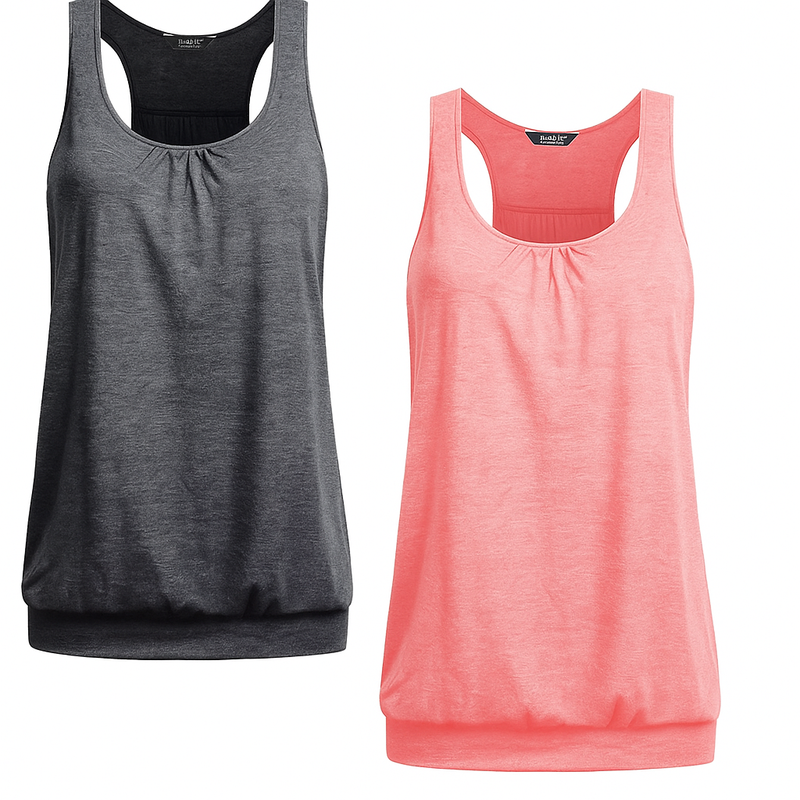 UNibelle Tank Top Women's Yoga Shirt Top Sports Tank Top Sleeveless Racerback Fitness Top 2 Pack, S