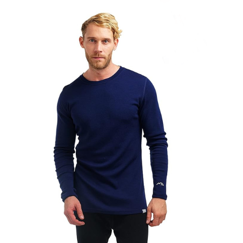 Merino.tech Merino Wool Base Layer Men - 100% Merino Wool Long Sleeve Thermal Shirts Midweight (S, 250 Navy)