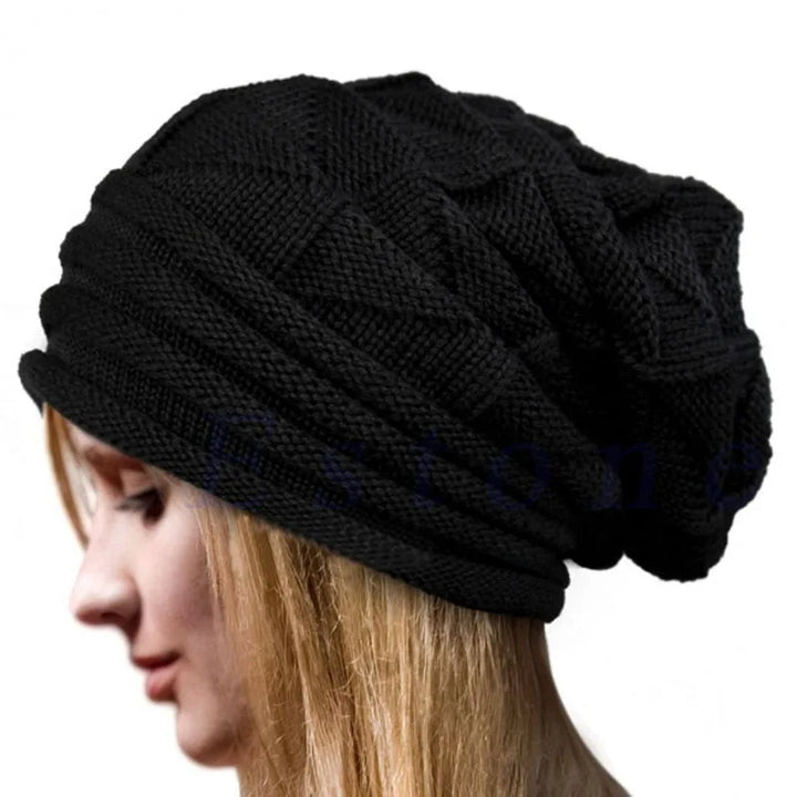 Oversized Knitted Beanie – Winter Warm Slouchy Ski Hat for Men & Women