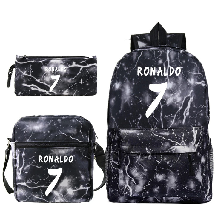 Cristiano Ronaldo CR7 School Bag Students Boys Girls 3 Pack
