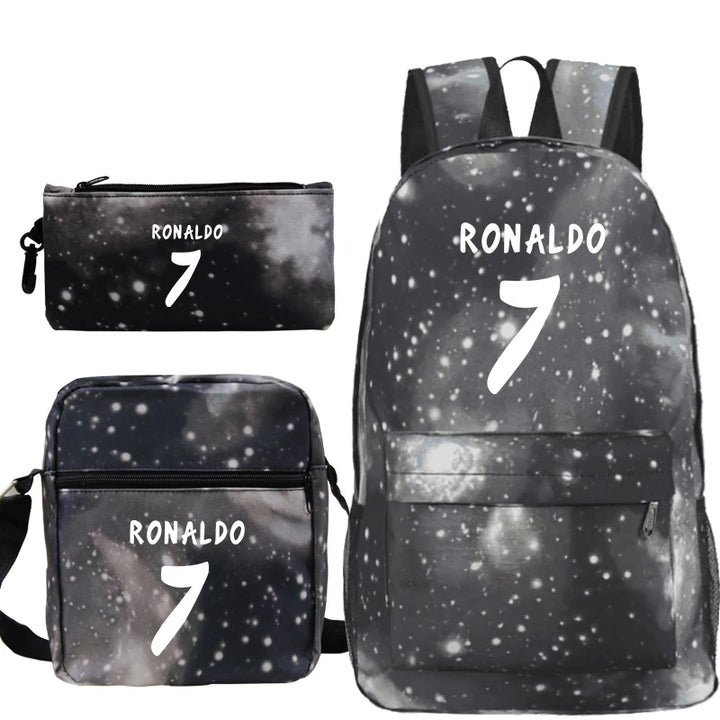 Cristiano Ronaldo CR7 School Bag Students Boys Girls 3 Pack