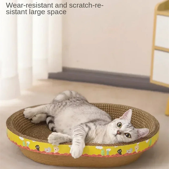 MagiDeal Cat Scratching Board Oval Corrugated Scratcher Pad Interactive Toys Grinding Claw Recycle Board Bowl Cat Scratcher Cardboard Furniture Protector, 40cmx28cmx8cm