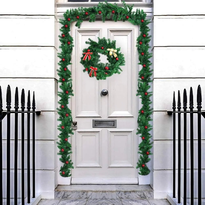 2Pcs 270cm Christmas Metallic Twist Garland – Tree & Ceiling Decoration