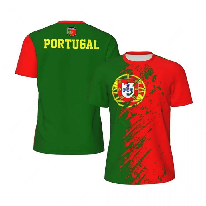 Men’s Portugal Football T-Shirt – 3D Print Summer Sports Tee
