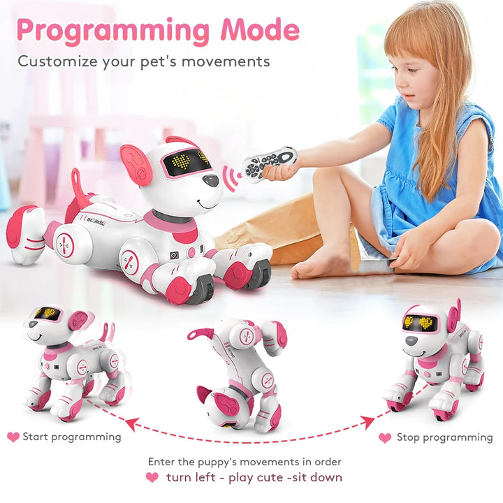 VATOS RC Robot Dog Toy – Electronic Programmable Voice Command Puppy Kids Gift