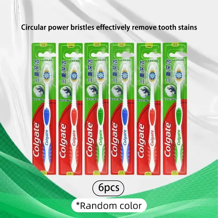 Colgate Adult Toothbrushes 6pcs – Soft Bristles for Sensitive Teeth & Gums
