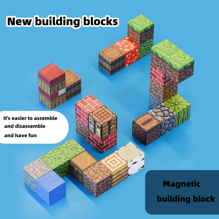 Magnetic Building Blocks – Montessori STEM Sensory Toys for Kids 3+ DIY Magnet Cubes
