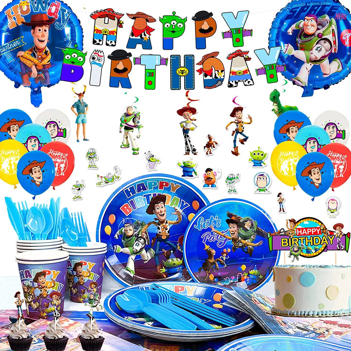 167Pcs Toy Story Party Supplies – Decorations & Tableware Set