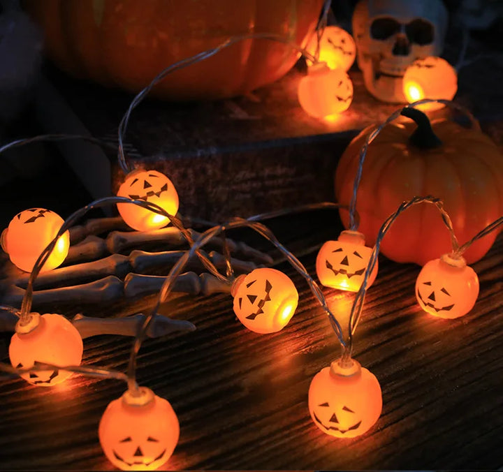 Halloween Decoration Led Light String Pumpkin, Skull, Head, Eyeball Shaped Lamp String, Trick Or Treat Lantern Horror Halloween Day