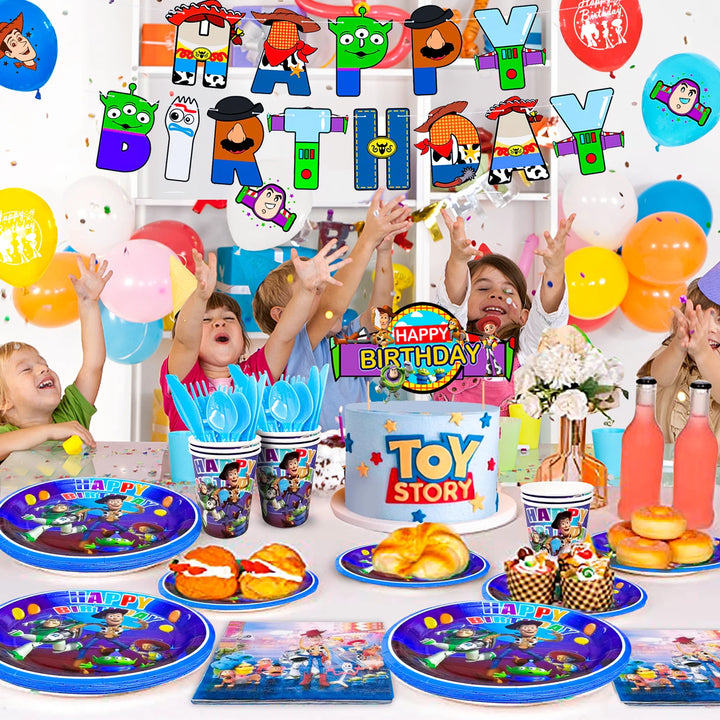 167Pcs Toy Story Party Supplies – Decorations & Tableware Set