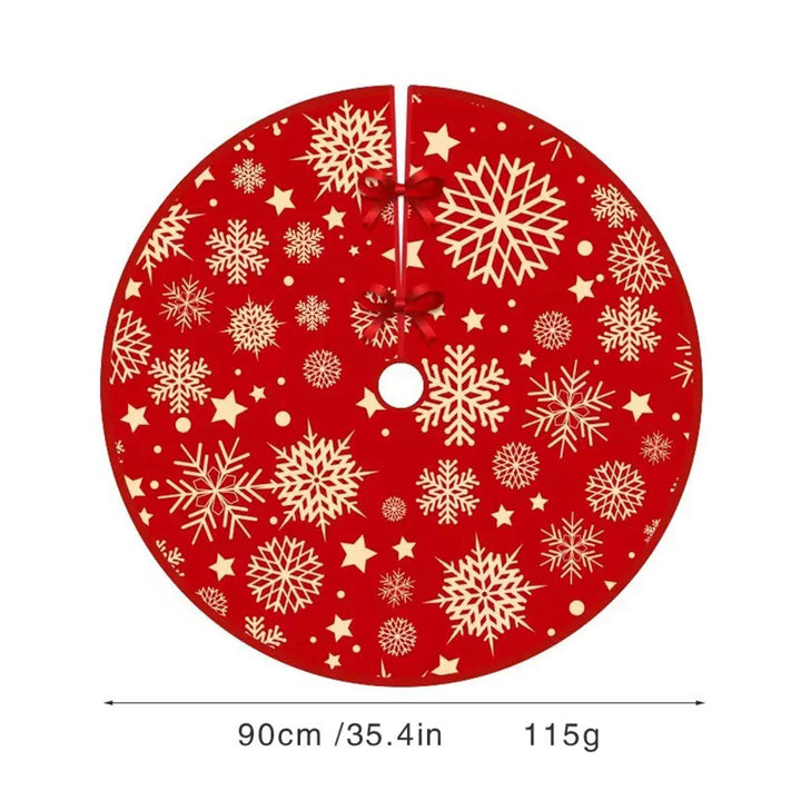 35.4'' Round Christmas Tree Skirt – Snowflake Design