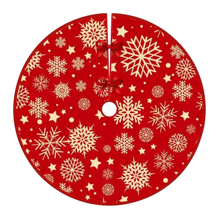 35.4'' Christmas Tree Skirt – Snowflake Pattern Holiday Decor Mat