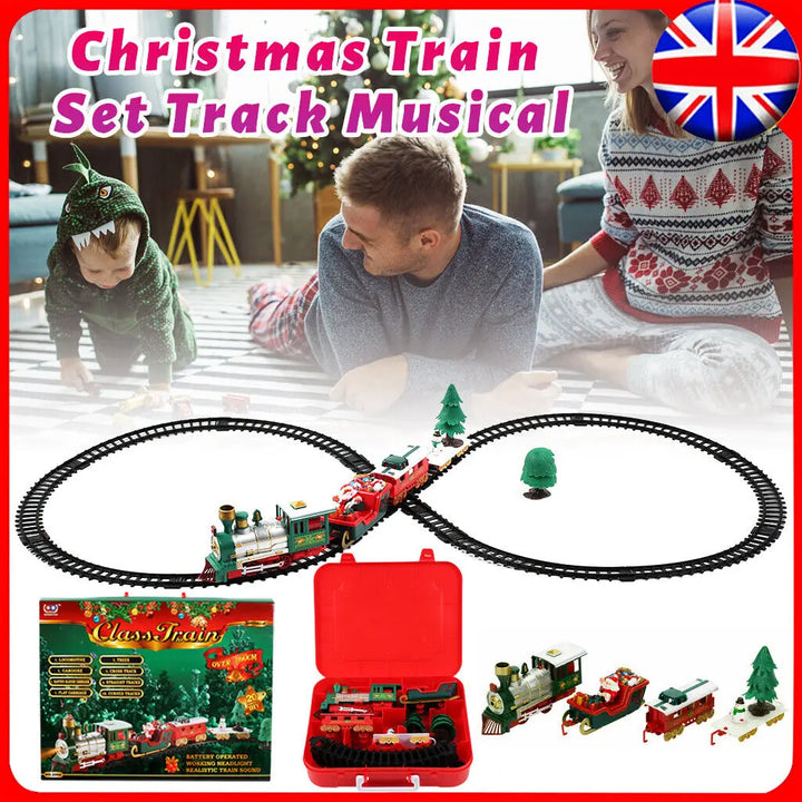 Musical Christmas Train Set with Track & Lights – Tree Decoration
