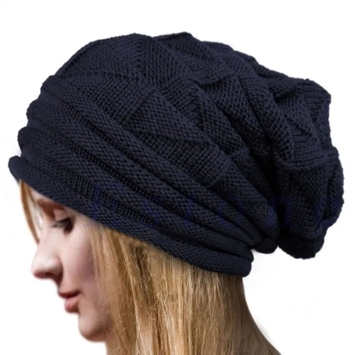 Oversized Knitted Beanie – Winter Warm Slouchy Ski Hat for Men & Women