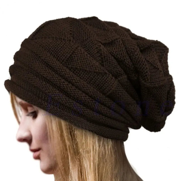 Oversized Knitted Beanie – Winter Warm Slouchy Ski Hat for Men & Women
