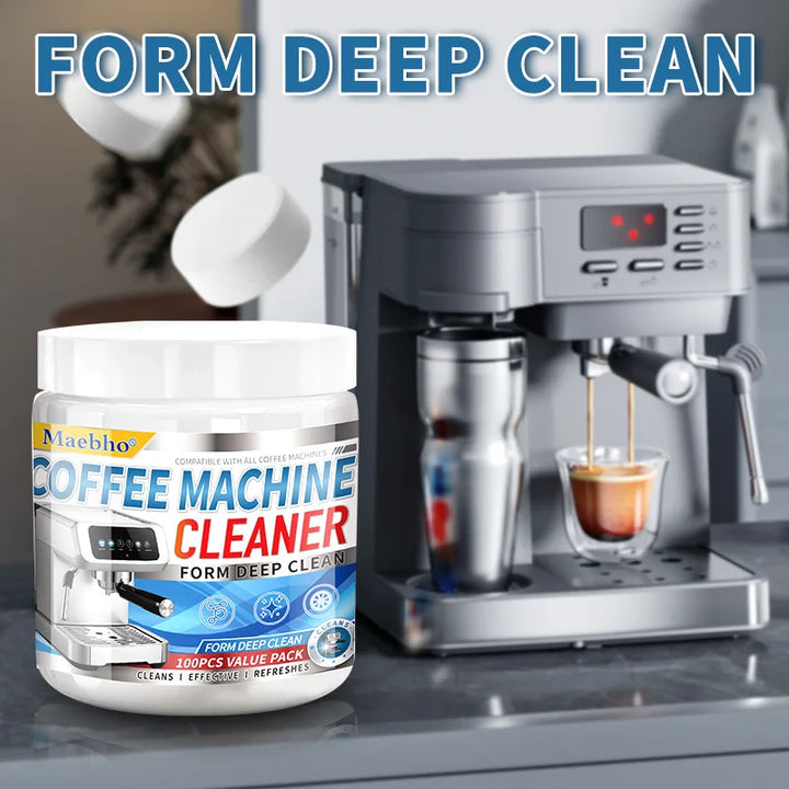 100 Coffee Machine Cleaning Tablets – Descaling & Scale Remover for Home Coffee Makers