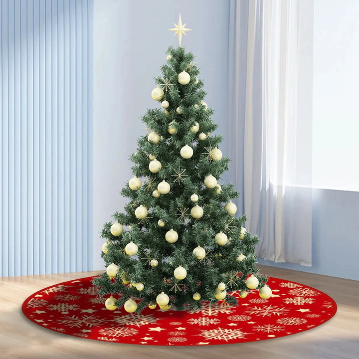 35.4'' Round Christmas Tree Skirt – Snowflake Design