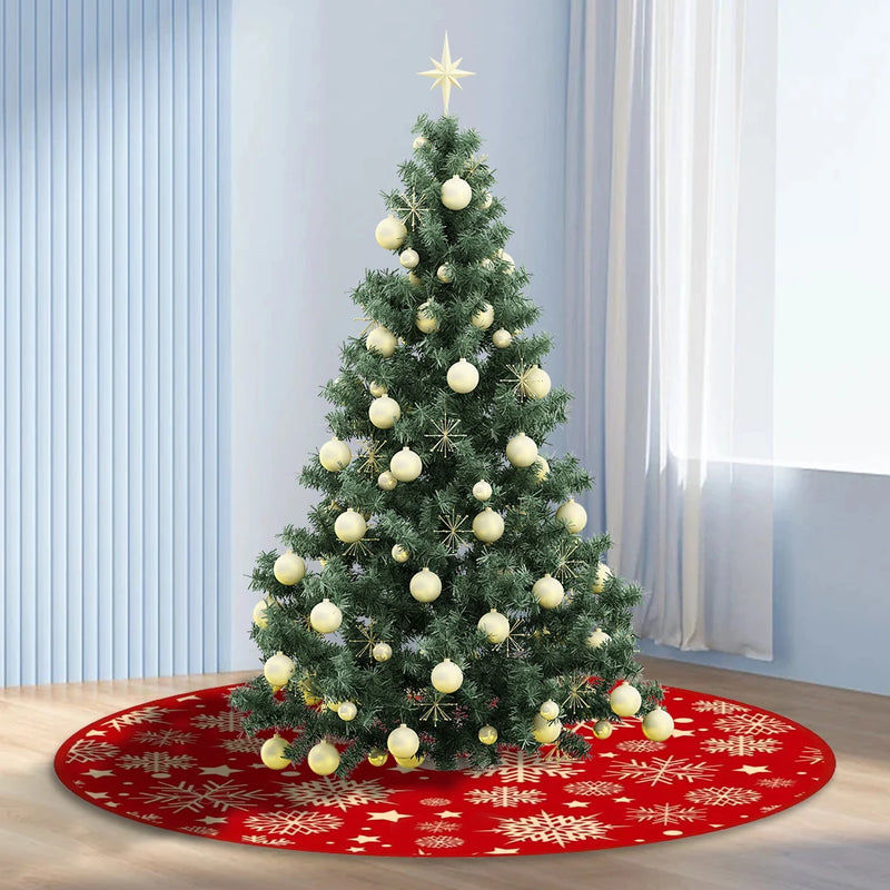 35.4'' Round Christmas Tree Skirt – Snowflake Design