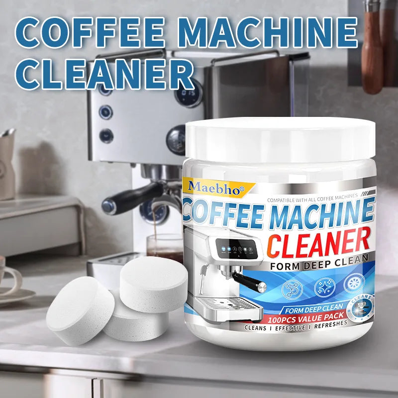 100 Coffee Machine Cleaning Tablets – Descaling & Scale Remover for Home Coffee Makers