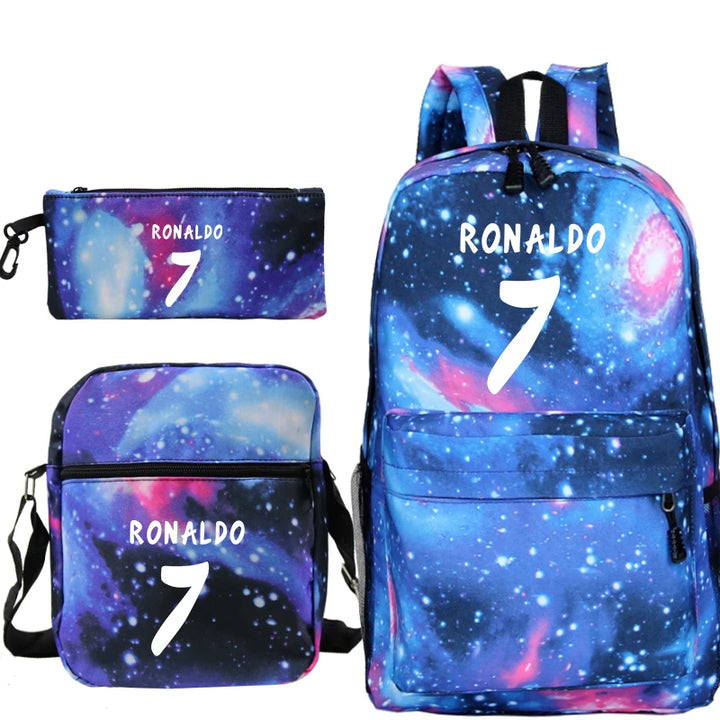 Cristiano Ronaldo CR7 School Bag Students Boys Girls 3 Pack