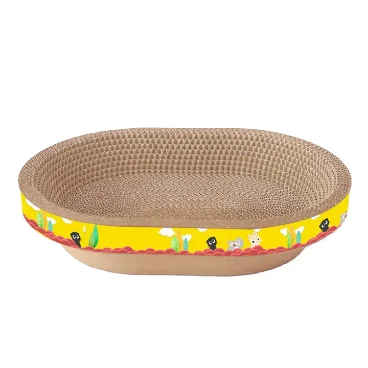 MagiDeal Cat Scratching Board Oval Corrugated Scratcher Pad Interactive Toys Grinding Claw Recycle Board Bowl Cat Scratcher Cardboard Furniture Protector, 40cmx28cmx8cm
