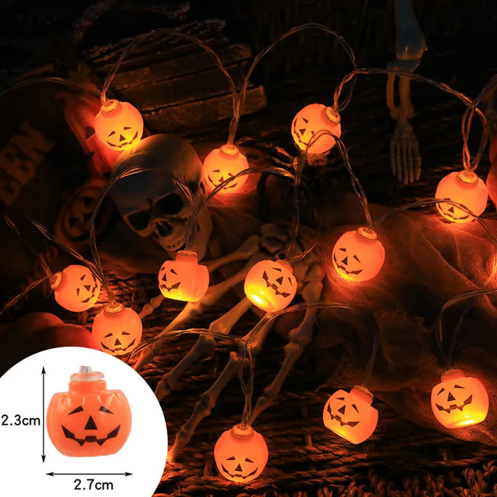 Halloween Decoration Led Light String Pumpkin, Skull, Head, Eyeball Shaped Lamp String, Trick Or Treat Lantern Horror Halloween Day