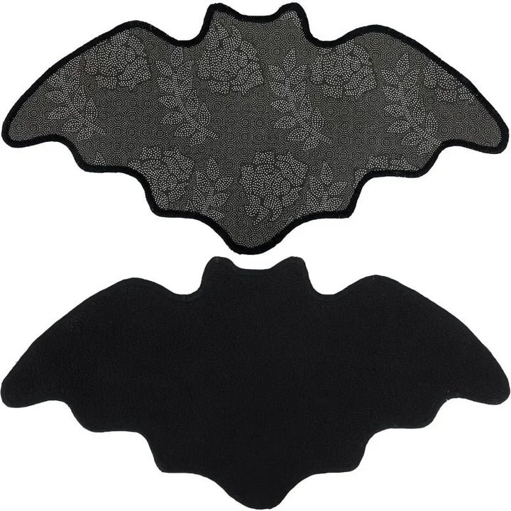 Halloween Black Spider Rug Decor Spooky Gothic Bath Mat Non-Slip, Tufted Mat for Front Door Living