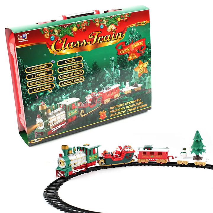 Musical Christmas Train Set with Track & Lights – Tree Decoration