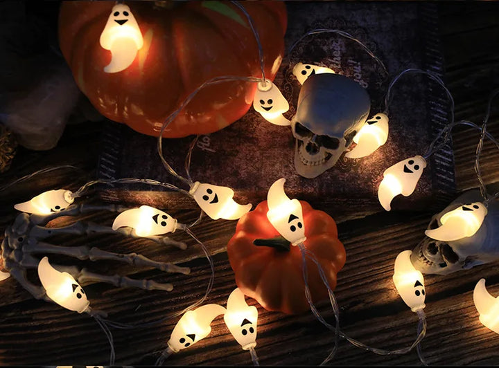 Halloween Decoration Led Light String Pumpkin, Skull, Head, Eyeball Shaped Lamp String, Trick Or Treat Lantern Horror Halloween Day