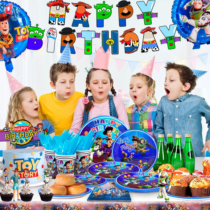 167Pcs Toy Story Party Supplies – Decorations & Tableware Set