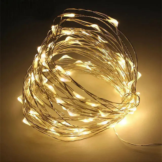 1–5M Copper Wire LED Fairy Lights – Warm String Lights for Christmas, Wedding & Party