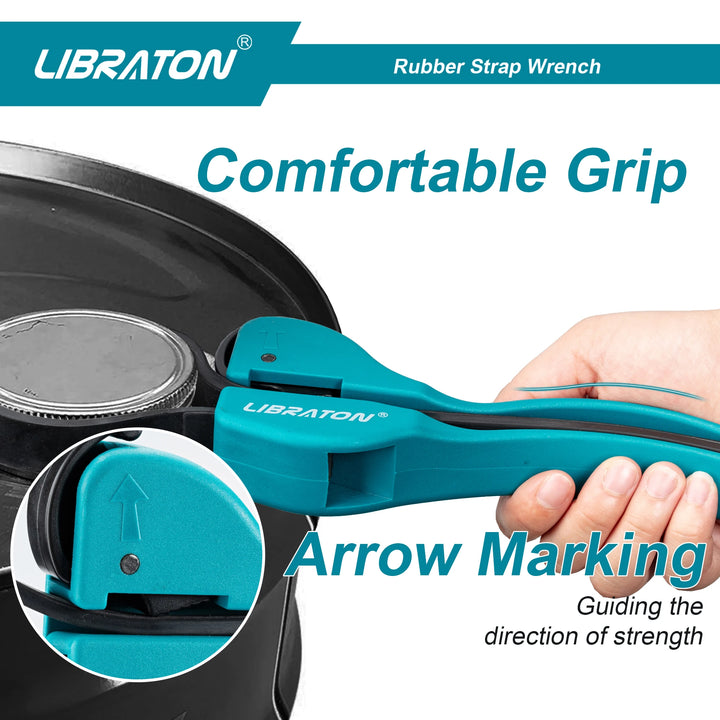 LIBRATON Adjustable Strap Wrench 150mm – Universal Rubber Oil Filter Wrench