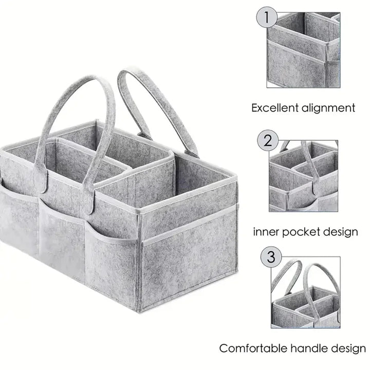 Baby Diaper Bag Organizer – Portable Nursery Storage Holder for Table & Car