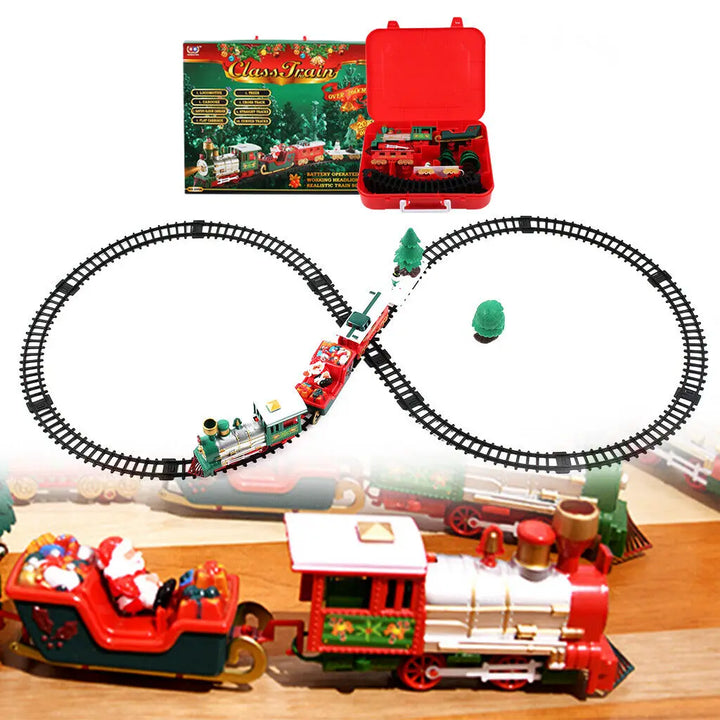 Musical Christmas Train Set with Track & Lights – Tree Decoration