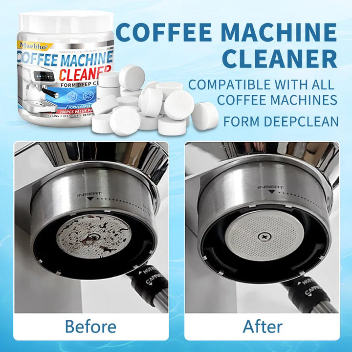 100 Coffee Machine Cleaning Tablets – Descaling & Scale Remover for Home Coffee Makers