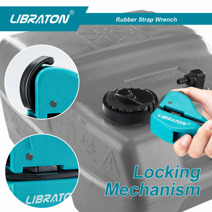LIBRATON Adjustable Strap Wrench 150mm – Universal Rubber Oil Filter Wrench