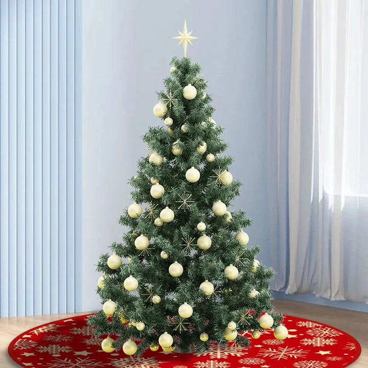 35.4'' Christmas Tree Skirt – Snowflake Pattern Holiday Decor Mat