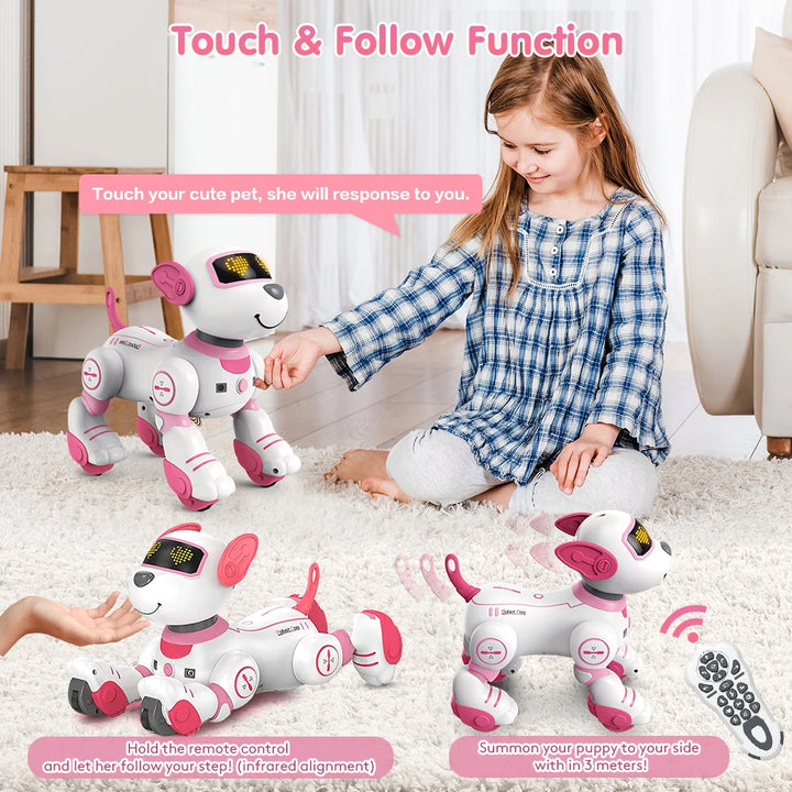 VATOS RC Robot Dog Toy – Electronic Programmable Voice Command Puppy Kids Gift
