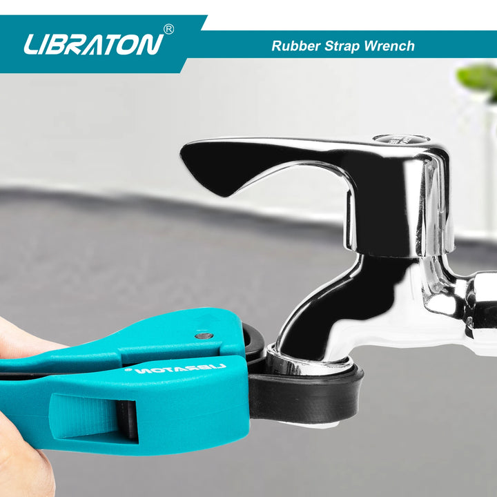LIBRATON Adjustable Strap Wrench 150mm – Universal Rubber Oil Filter Wrench