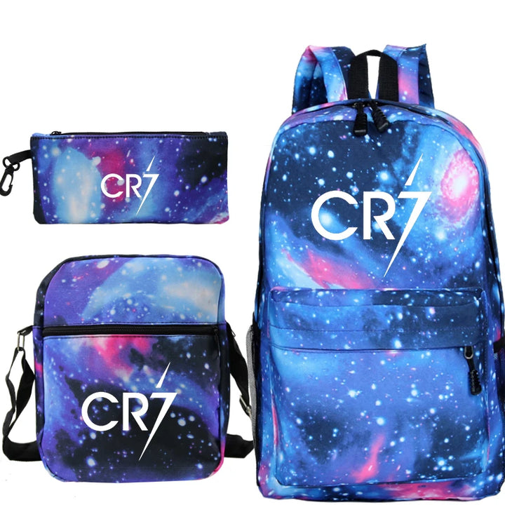 Cristiano Ronaldo CR7 School Bag Students Boys Girls 3 Pack