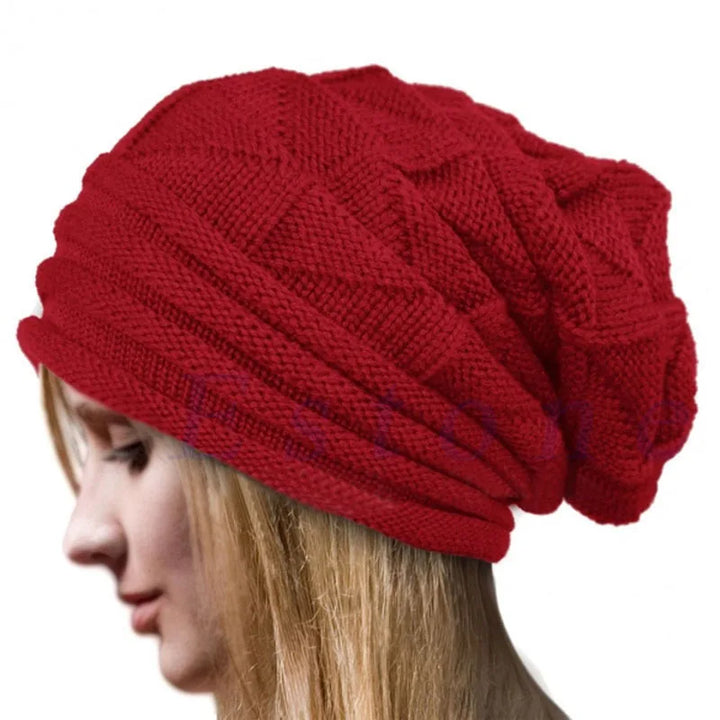 Oversized Knitted Beanie – Winter Warm Slouchy Ski Hat for Men & Women