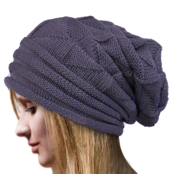Oversized Knitted Beanie – Winter Warm Slouchy Ski Hat for Men & Women
