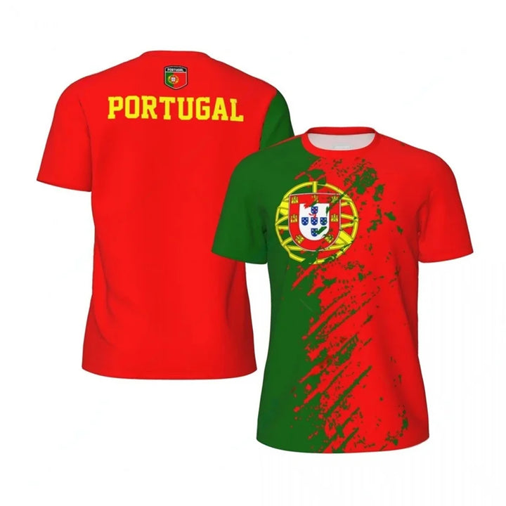 Men’s Portugal Football T-Shirt – 3D Print Summer Sports Tee