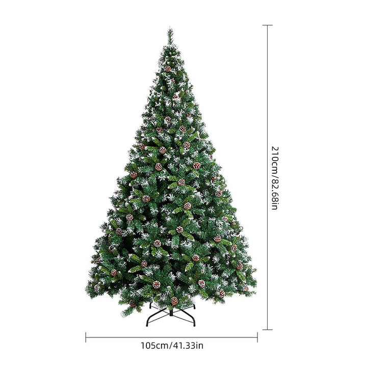 Artificial Christmas Tree with Snowflakes, Berries & Pine Cones – Full PVC Branches