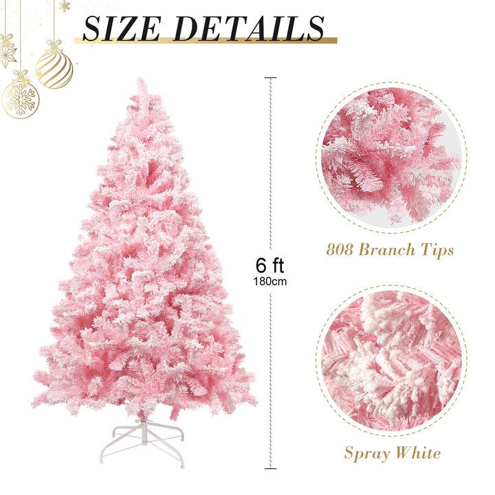Pink Artificial Christmas Tree – Realistic Branches with Metal Stand