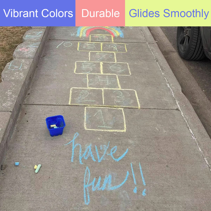 48pcs Jumbo Pavement Chalk Set – Washable Non-Toxic Outdoor Drawing Chalk