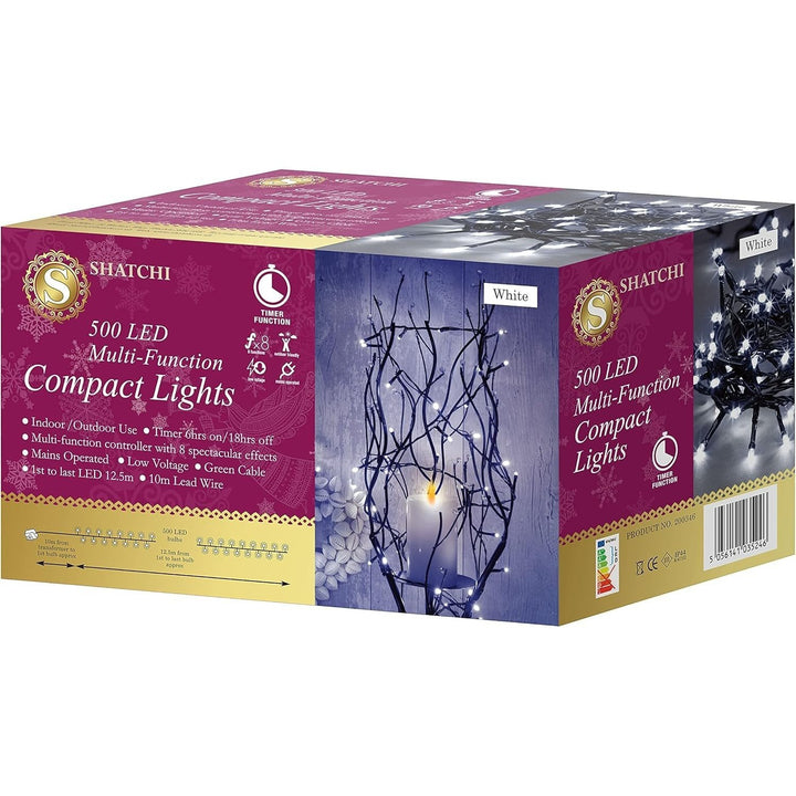 500 LED Christmas Fairy Lights – 8 Modes, Timer, Waterproof, Indoor/Outdoor