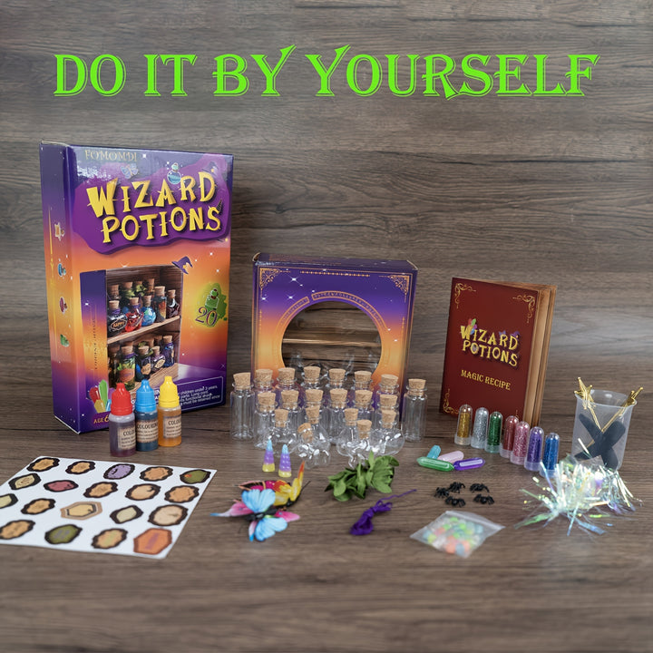 FOMOMDI DIY Wizard Potions Kit – 20 Bottle Fairy Magic Craft Set for Kids